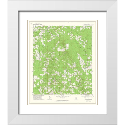 South Montrose Mississippi Quad - USGS 1970 White Modern Wood Framed Art Print with Double Matting by USGS
