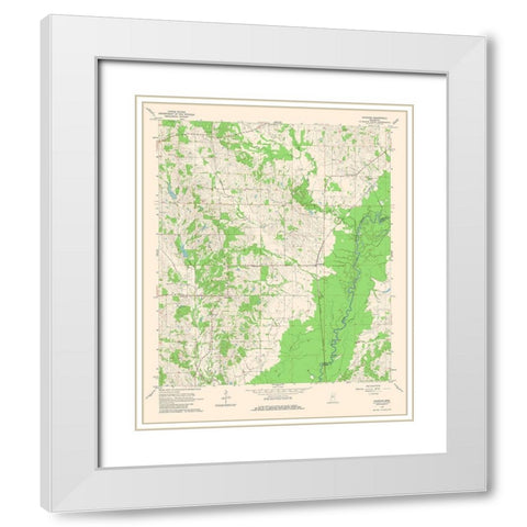 Vaughan Mississippi Quad - USGS 1964 White Modern Wood Framed Art Print with Double Matting by USGS