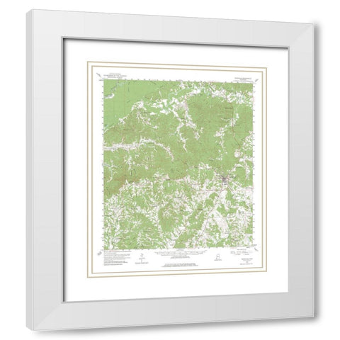 Woodville Mississippi Quad - USGS 1958 White Modern Wood Framed Art Print with Double Matting by USGS