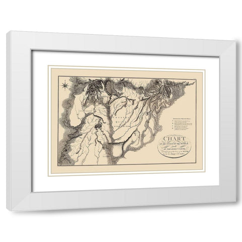Mobile Yazoo River Source - Collot 1796 White Modern Wood Framed Art Print with Double Matting by Collot