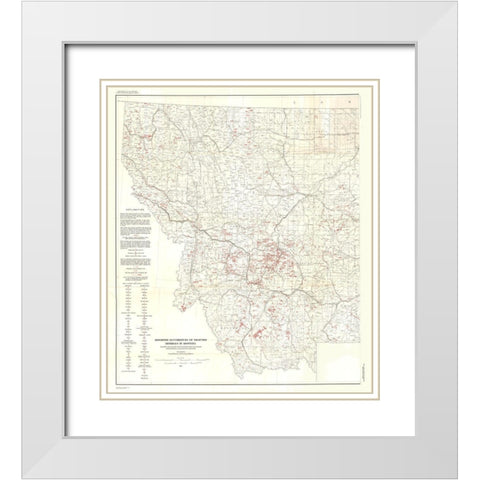 Selected Minerals Montana - Bentley 1967 White Modern Wood Framed Art Print with Double Matting by Bentley
