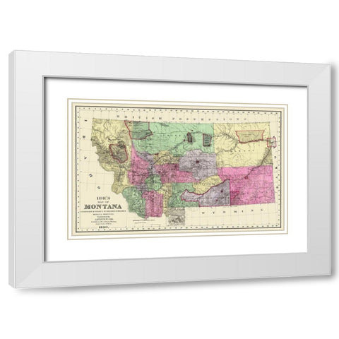 Montana - Ide 1890 White Modern Wood Framed Art Print with Double Matting by Ide