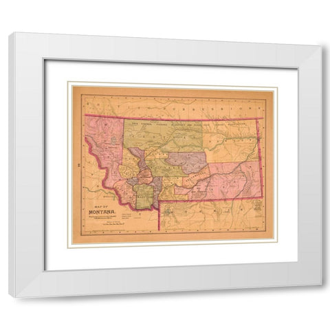 Montana - Crowell 1890  White Modern Wood Framed Art Print with Double Matting by Crowell
