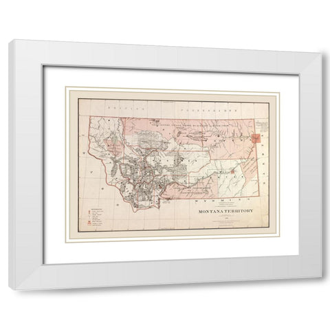 Montana - Williamson 1879  White Modern Wood Framed Art Print with Double Matting by Williamson
