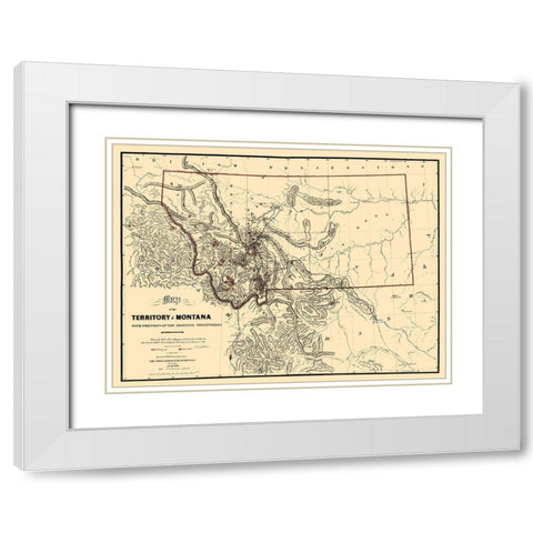 Montana - de Lacy 1865  White Modern Wood Framed Art Print with Double Matting by de Lacy