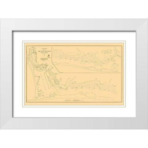 Core Sound, Straits - USCS 1864 White Modern Wood Framed Art Print with Double Matting by USCS