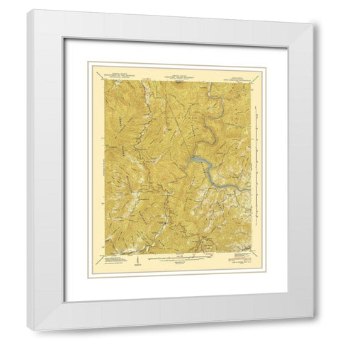 Cove Creek Gap North Carolina Quad - USGS 1935 White Modern Wood Framed Art Print with Double Matting by USGS