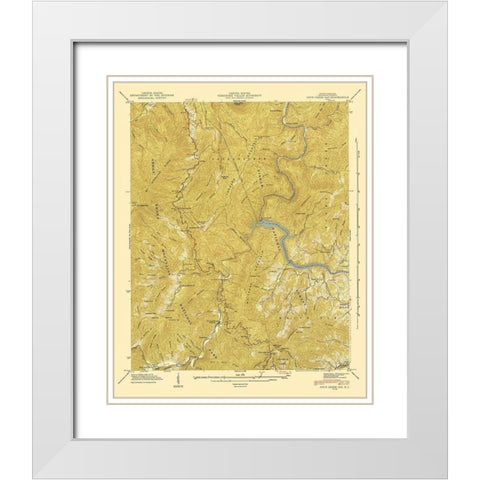Cove Creek Gap North Carolina Quad - USGS 1935 White Modern Wood Framed Art Print with Double Matting by USGS