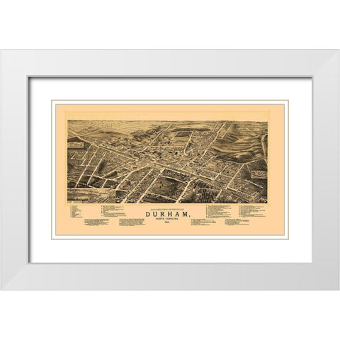 Durham North Carolina - Ruger 1891 White Modern Wood Framed Art Print with Double Matting by Ruger
