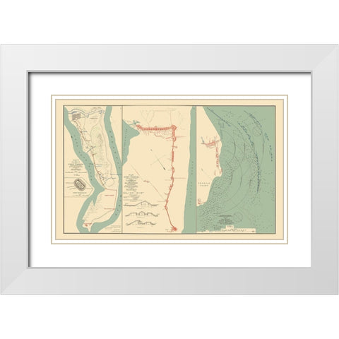 Fort Fisher Battle North Carolina - Comstock 1893 White Modern Wood Framed Art Print with Double Matting by Comstock