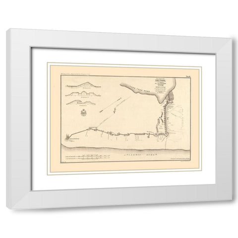 Fort Fisher North Carolina - Comstock 1865  White Modern Wood Framed Art Print with Double Matting by Comstock