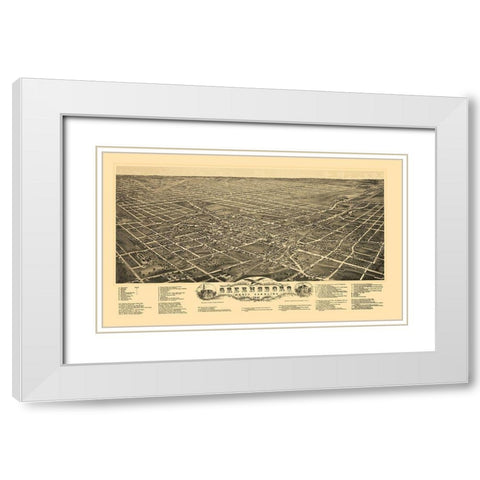 Greensboro North Carolina - Ruger 1891 White Modern Wood Framed Art Print with Double Matting by Ruger