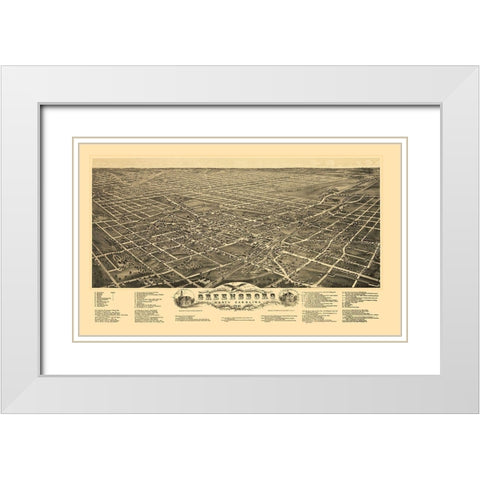 Greensboro North Carolina - Ruger 1891 White Modern Wood Framed Art Print with Double Matting by Ruger