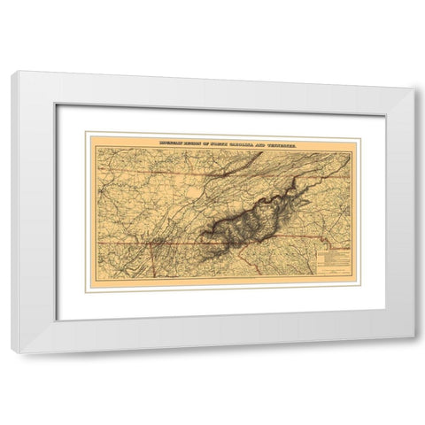 North Carolina, Tennessee Mountain Region 1865 White Modern Wood Framed Art Print with Double Matting by Nicholson