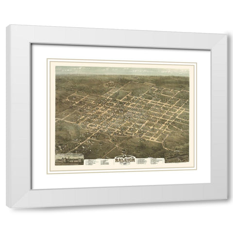 Raleigh North Carolina - Drie 1872 White Modern Wood Framed Art Print with Double Matting by Drie