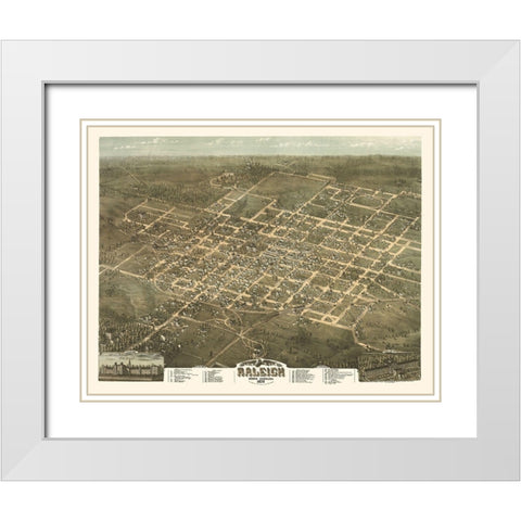 Raleigh North Carolina - Drie 1872 White Modern Wood Framed Art Print with Double Matting by Drie