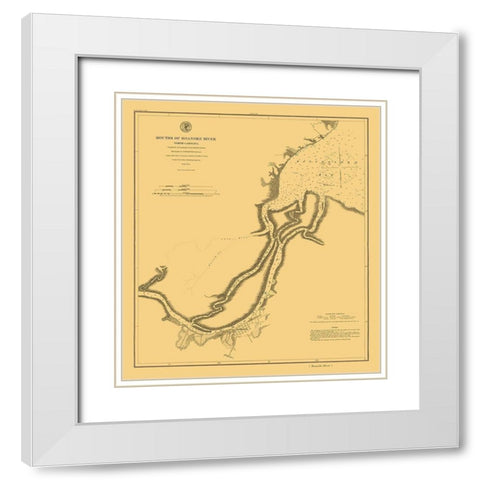 Roanoke River Mouth - USCS 1864 White Modern Wood Framed Art Print with Double Matting by USCS