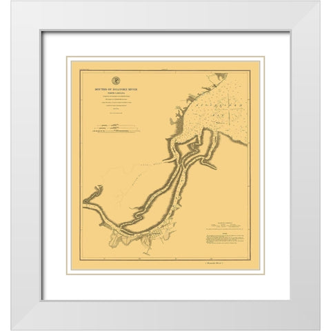 Roanoke River Mouth - USCS 1864 White Modern Wood Framed Art Print with Double Matting by USCS