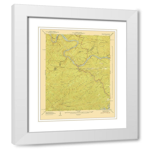 Tapoco North Carolina Tennessee Quad - USGS 1940 White Modern Wood Framed Art Print with Double Matting by USGS
