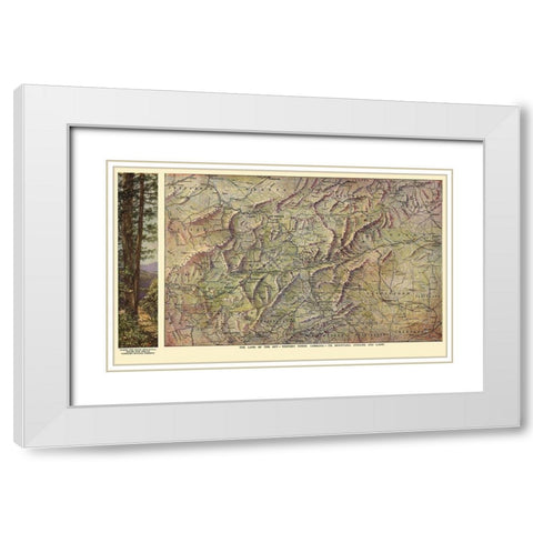 Western North Carolina - Southern Railway 1917 White Modern Wood Framed Art Print with Double Matting by Southern Railway