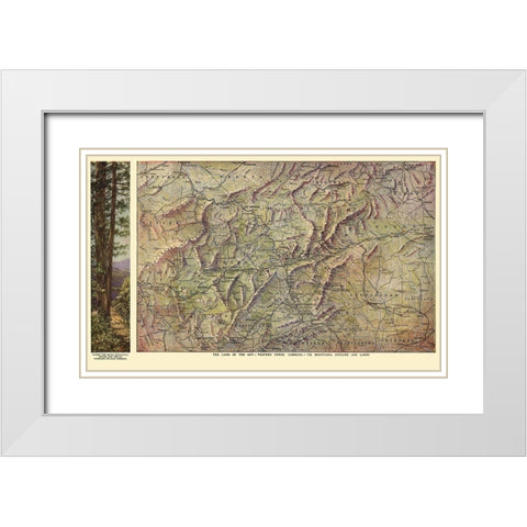 Western North Carolina - Southern Railway 1917 White Modern Wood Framed Art Print with Double Matting by Southern Railway