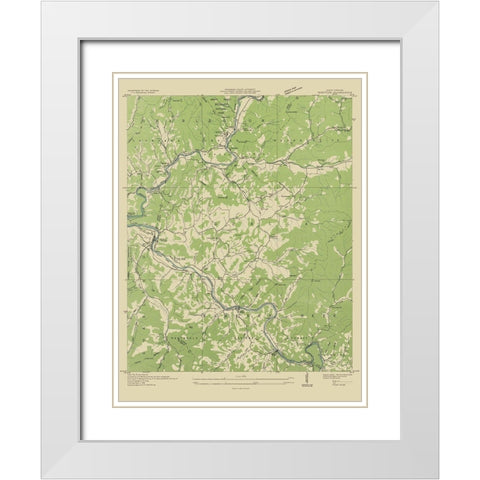 Whittier North Carolina Quad - USGS 1935 White Modern Wood Framed Art Print with Double Matting by USGS