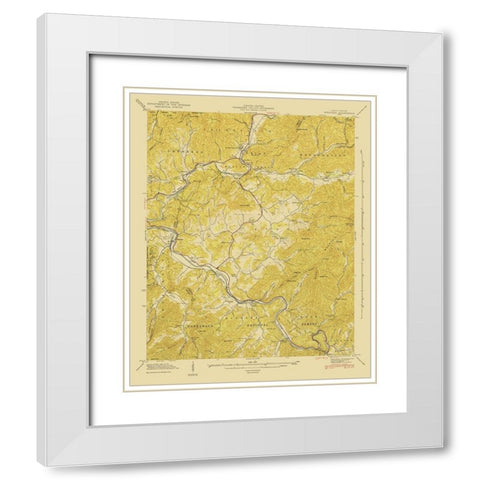 Whittier North Carolina Quad - USGS 1935 White Modern Wood Framed Art Print with Double Matting by USGS