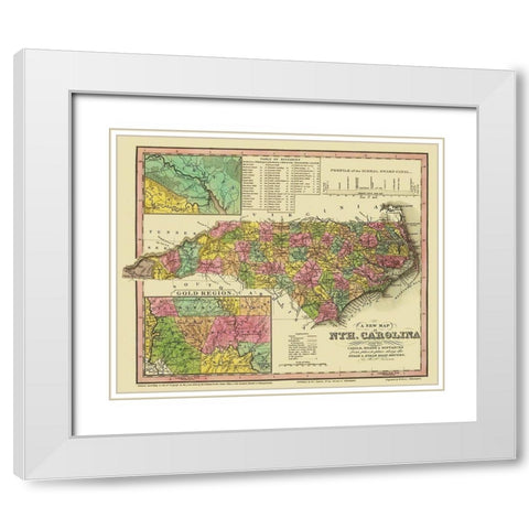 North Carolina - Tanner 1833 White Modern Wood Framed Art Print with Double Matting by Tanner