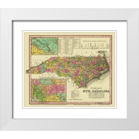 North Carolina - Tanner 1833 White Modern Wood Framed Art Print with Double Matting by Tanner