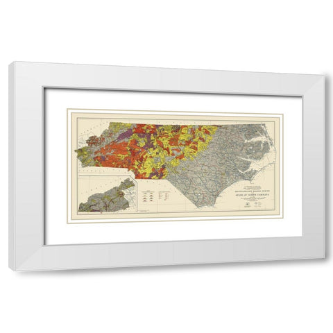 North Carolina Erosion Survey - USDA 1935 White Modern Wood Framed Art Print with Double Matting by USDA