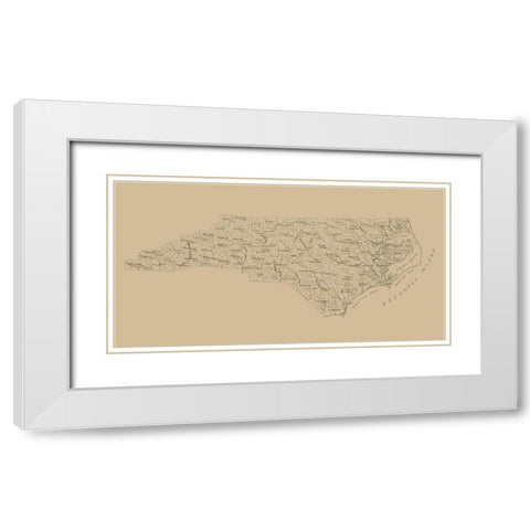 North Carolina - Stephenson 1893  White Modern Wood Framed Art Print with Double Matting by Stephenson