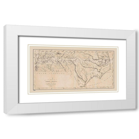 North Carolina - Stockdale 1794  White Modern Wood Framed Art Print with Double Matting by Stockdale