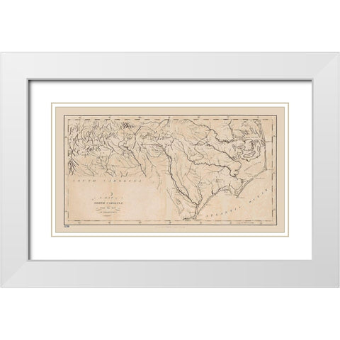 North Carolina - Stockdale 1794  White Modern Wood Framed Art Print with Double Matting by Stockdale