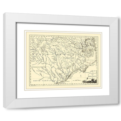 North Carolina -1779 White Modern Wood Framed Art Print with Double Matting by Unknown