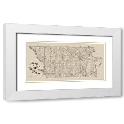 Douglas County Nebraska - McBride 1900  White Modern Wood Framed Art Print with Double Matting by McBride