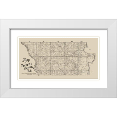 Douglas County Nebraska - McBride 1900  White Modern Wood Framed Art Print with Double Matting by McBride