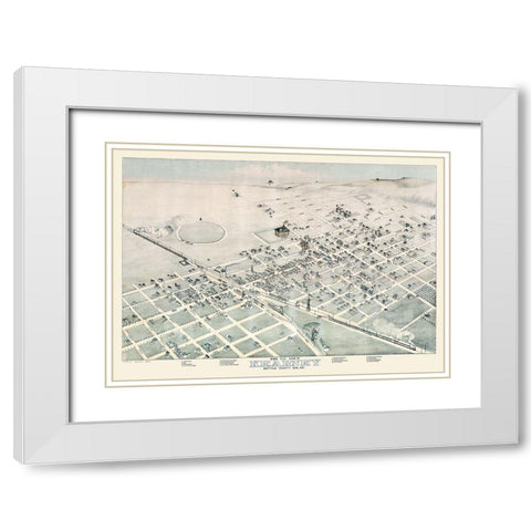 Kearney Nebraska - Koch 1881  White Modern Wood Framed Art Print with Double Matting by Koch
