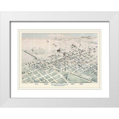 Kearney Nebraska - Koch 1881  White Modern Wood Framed Art Print with Double Matting by Koch