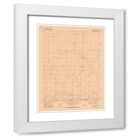 South West Kimball Nebraska Quad - USGS 1972 White Modern Wood Framed Art Print with Double Matting by USGS