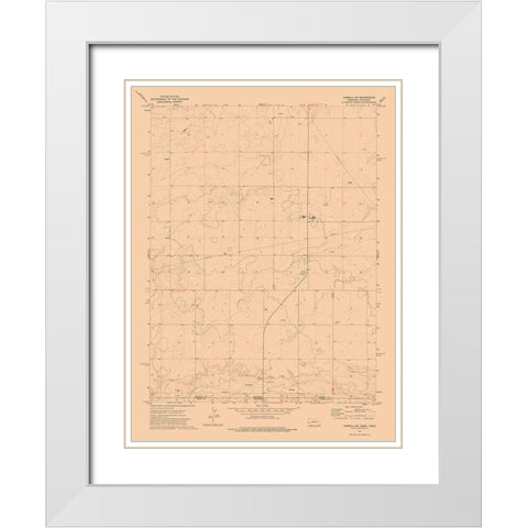 South West Kimball Nebraska Quad - USGS 1972 White Modern Wood Framed Art Print with Double Matting by USGS