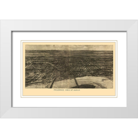 Omaha Nebraska - Bee 1906 White Modern Wood Framed Art Print with Double Matting by Bee