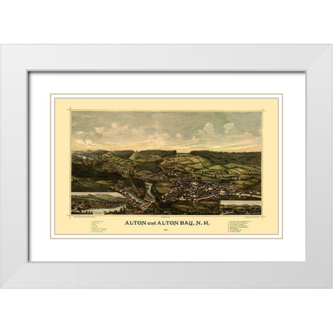 Alton Alton Falls New Hampshire - Norris 1888  White Modern Wood Framed Art Print with Double Matting by Norris