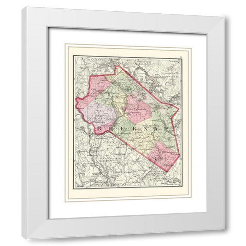 Belknap New Hampshire - Walling 1877 White Modern Wood Framed Art Print with Double Matting by Walling