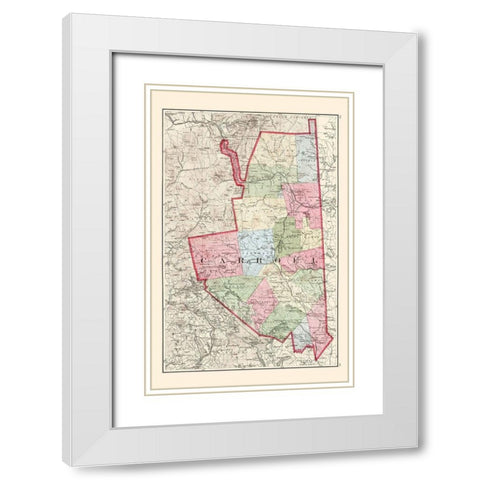 Carroll New Hampshire - Walling 1877 White Modern Wood Framed Art Print with Double Matting by Walling