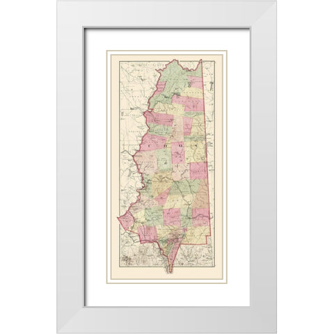 Coos New Hampshire - Walling 1877 White Modern Wood Framed Art Print with Double Matting by Walling