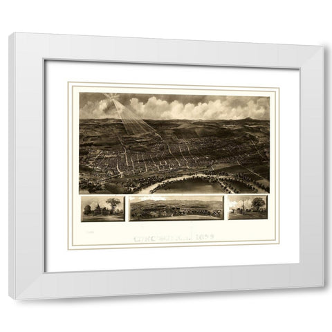 Concord New Hampshire - Poole 1899  White Modern Wood Framed Art Print with Double Matting by Poole