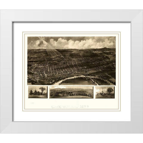 Concord New Hampshire - Poole 1899  White Modern Wood Framed Art Print with Double Matting by Poole