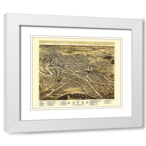 Dover New Hampshire - Brenner 1877 White Modern Wood Framed Art Print with Double Matting by Brenner