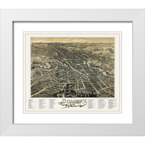 Dover New Hampshire - Poole 1888  White Modern Wood Framed Art Print with Double Matting by Poole