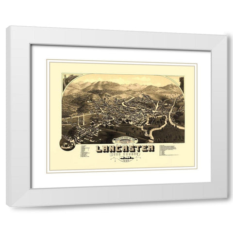 Lancaster New Hampshire - Beck 1883 White Modern Wood Framed Art Print with Double Matting by Beck